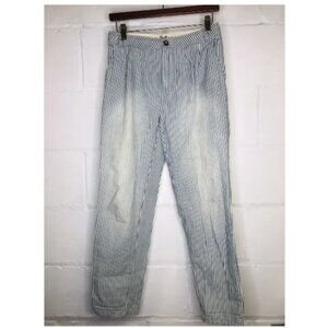 Free People (We the Free) Women's 26 Blue White Pleated Pinstripe Pants